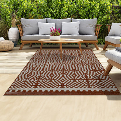 Outdoor Rugs Medallion Collection Terra Cream