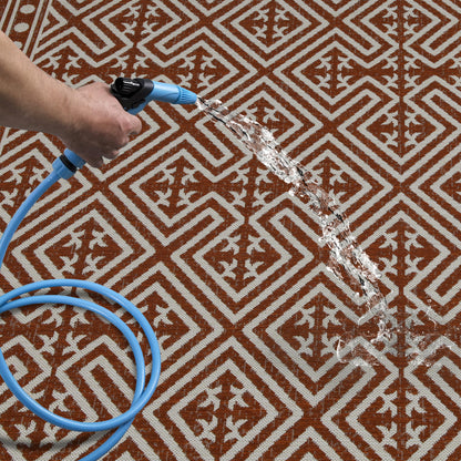 Outdoor Rugs Medallion Collection Terra Cream
