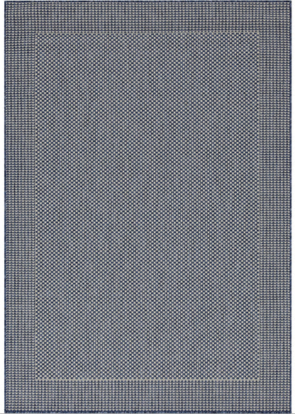 Outdoor Rugs Plain Collection Dark Blue Cream