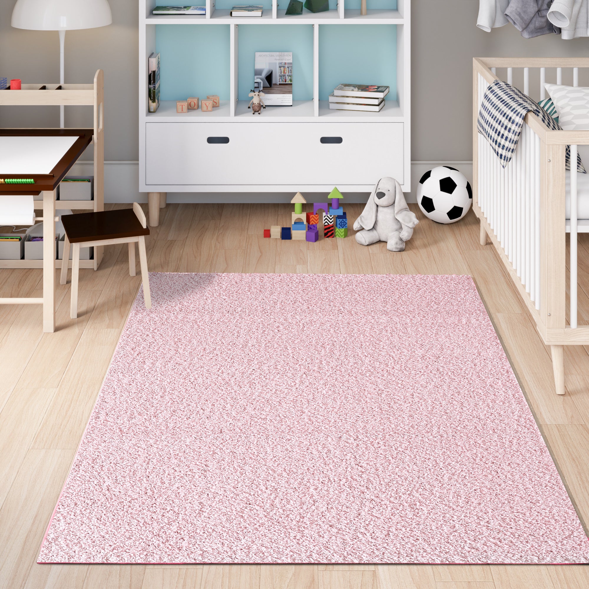 homeart Area Rug - Super Soft Shaggy Rugs For The Living Rooms, Bedrooms And Kitchen - Modern, Easy To Clean Carpet -Pink Rose