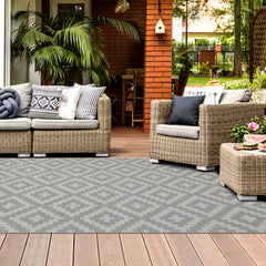 Outdoor Rugs Square Collection Grey Cream