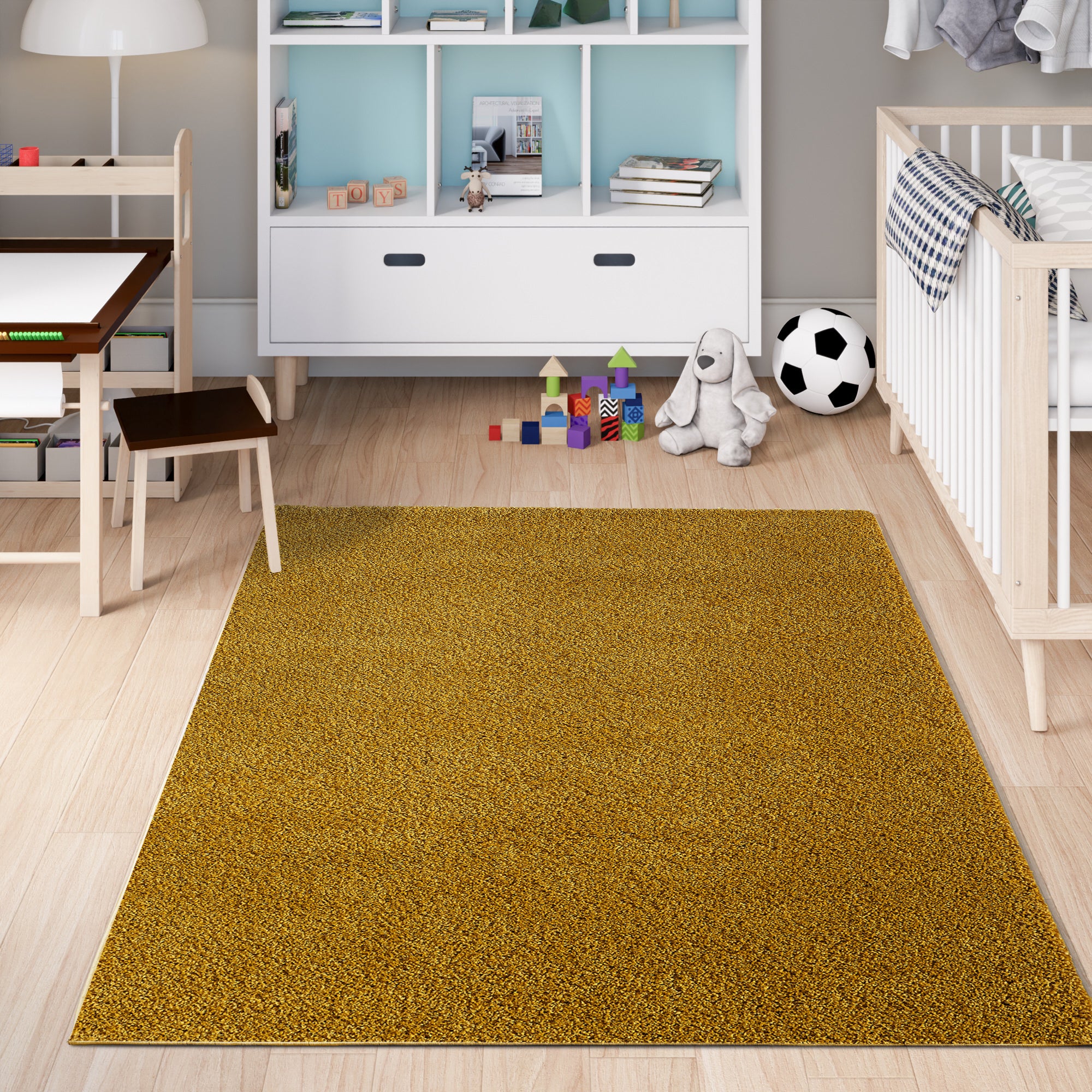 Shaggy Rug Plain Gold