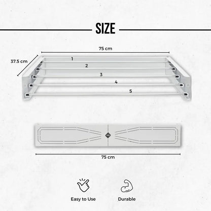 Laundry Drying Rack 75cm - 95cm Clothes Airers White - Pattern