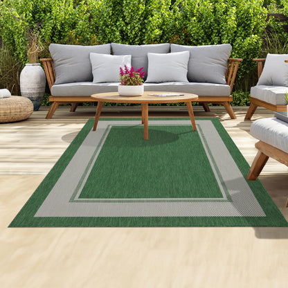 Outdoor Rugs rectangular Collection Green Cream