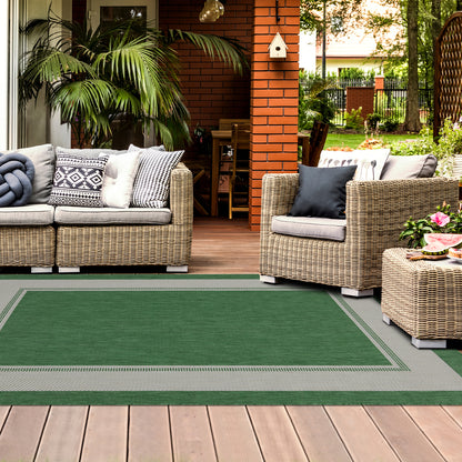Outdoor Rugs rectangular Collection Green Cream
