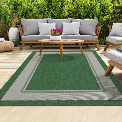 Outdoor Rugs rectangular Collection Green Cream
