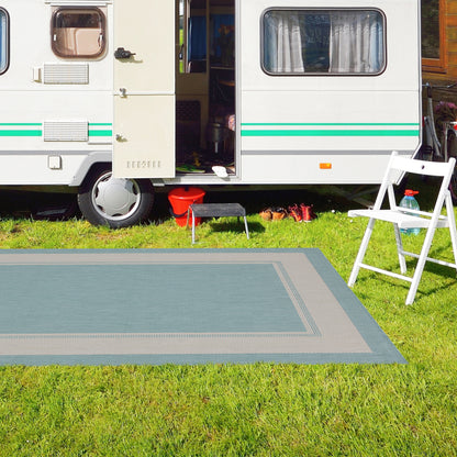 Outdoor Rugs Rectangular Collection Aqua Cream