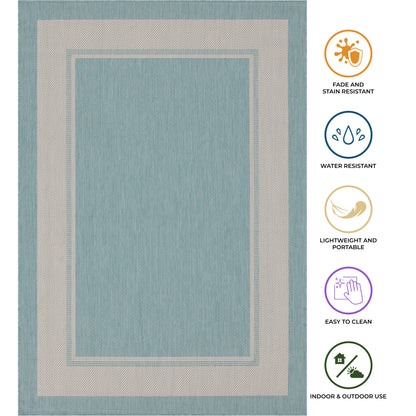 Outdoor Rugs Rectangular Collection Aqua Cream