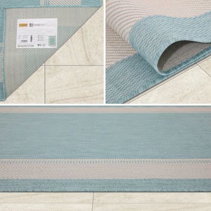 Indoor Rugs Rectangular Collection Aqua Cream