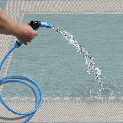 Outdoor Rugs Rectangular Collection Aqua Cream