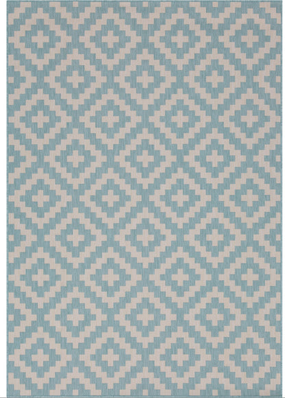 Outdoor Rugs Square Collection Aqua Cream