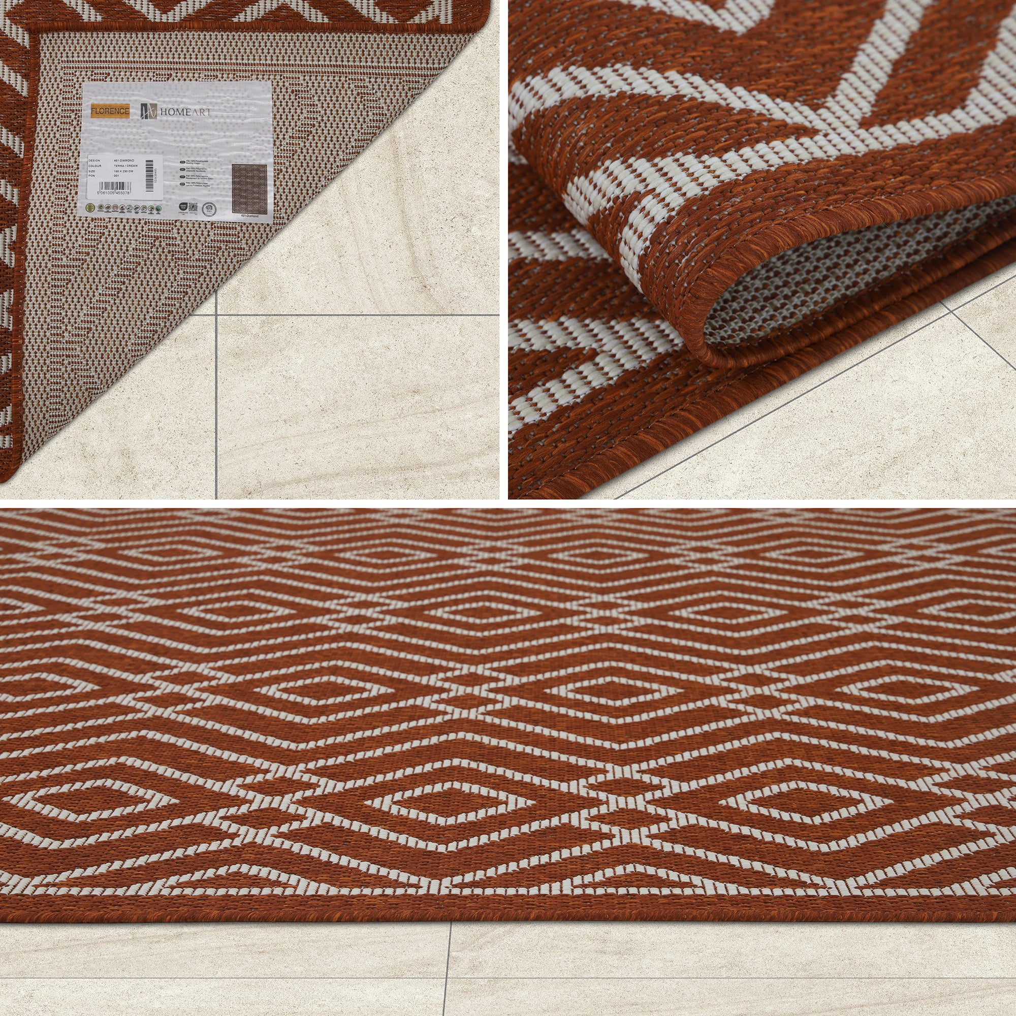 Outdoor Rugs Diamond Collection Terra Cream