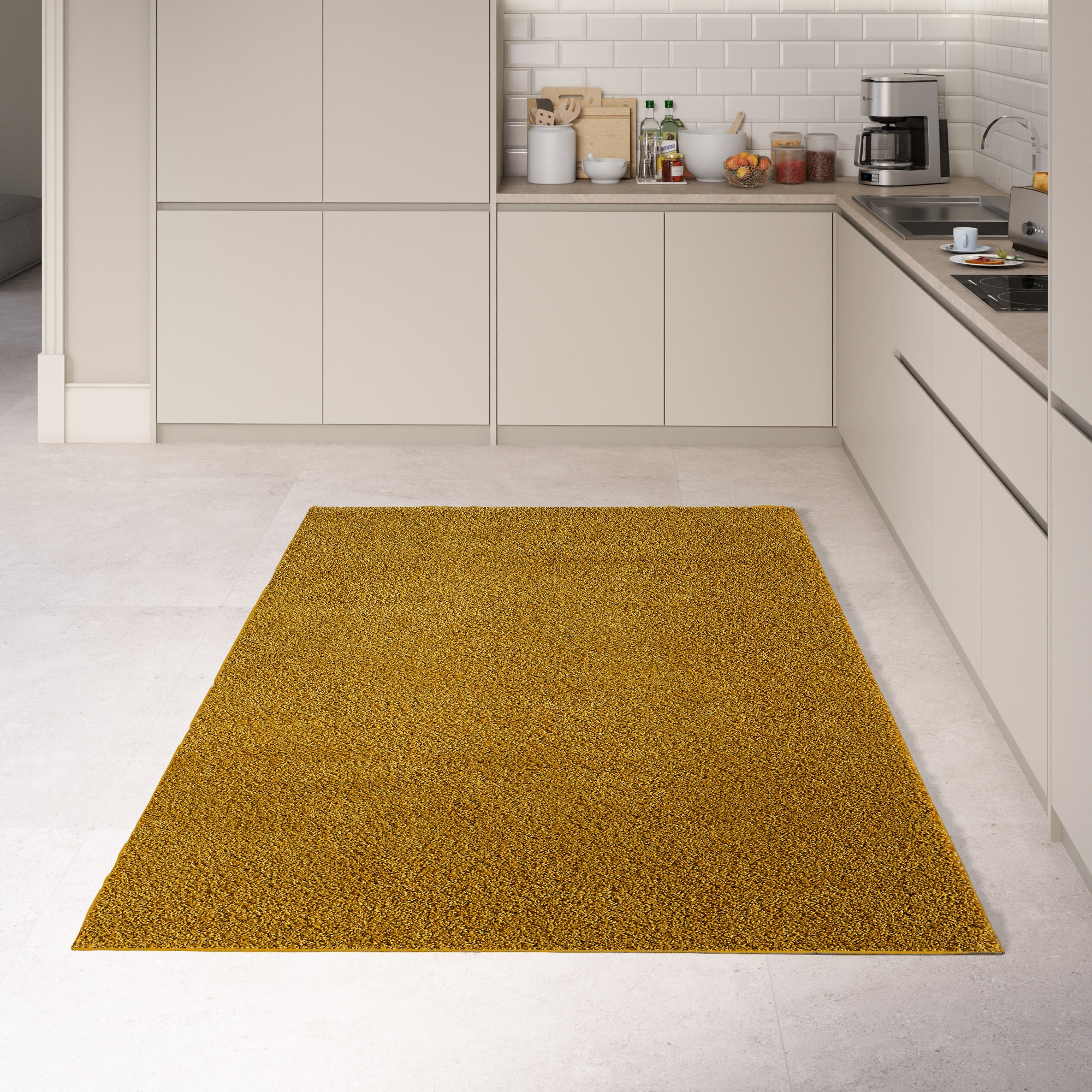 Shaggy Rug Plain Gold