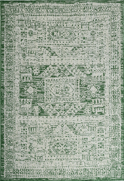 Indoor Rugs Vintage Rectangular Green / Cream
