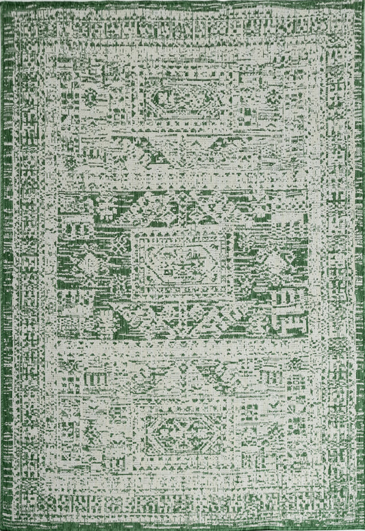 Indoor Rugs Vintage Rectangular Green / Cream