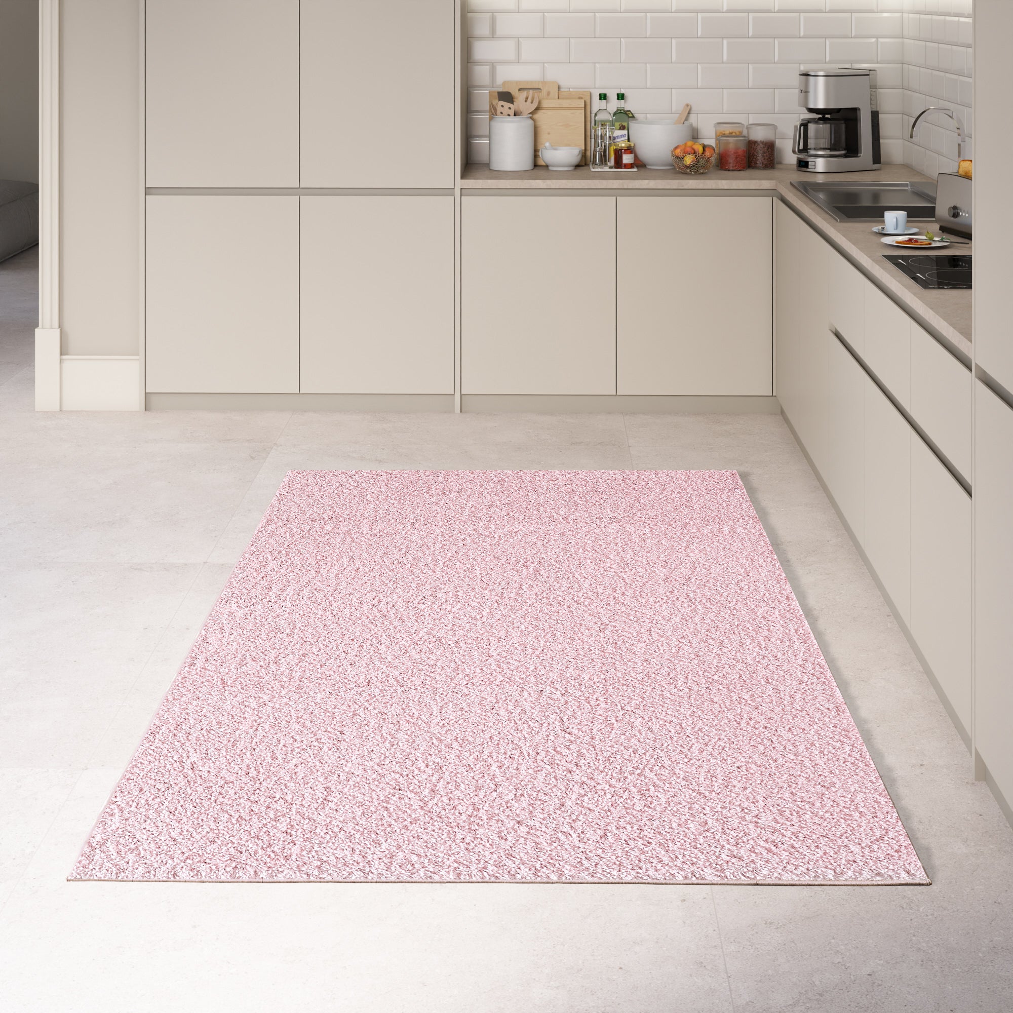 homeart Area Rug - Super Soft Shaggy Rugs For The Living Rooms, Bedrooms And Kitchen - Modern, Easy To Clean Carpet -Pink Rose