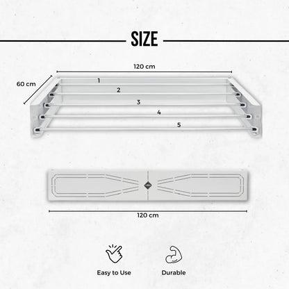 Laundry Drying Rack 75cm - 95cm Clothes Airers White - Pattern