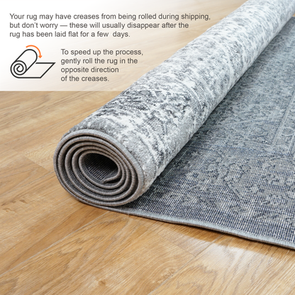 Berkeley Traditional Rug | Medium Grey & Super Soft 60*110