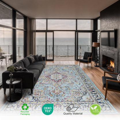 Hampton Transitional Rug | Medium Blue & Super Soft