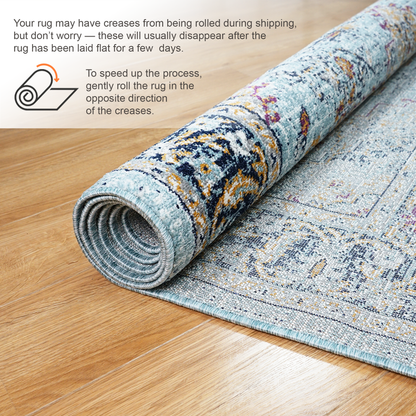 Hampton Transitional Rug | Medium Blue & Super Soft 60*110