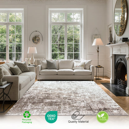 Eton Abstract Rug | Brown & Super Soft