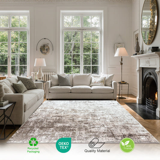 Eton Abstract Rug | Brown & Super Soft