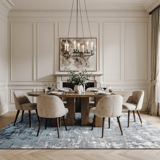 Eton Abstract Rug | Blue & Super Soft