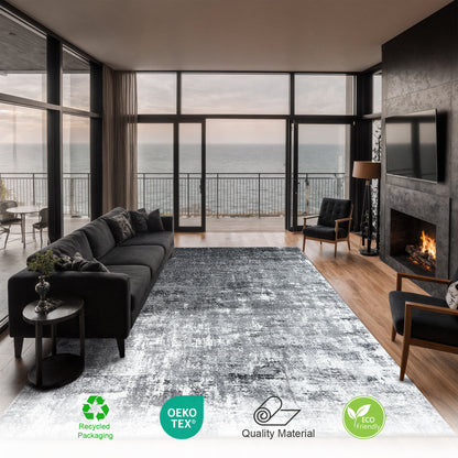 Eton Abstract Rug | Grey & Super Soft