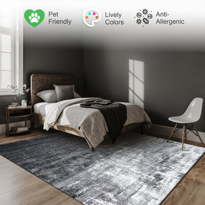 Eton Abstract Rug | Grey & Super Soft