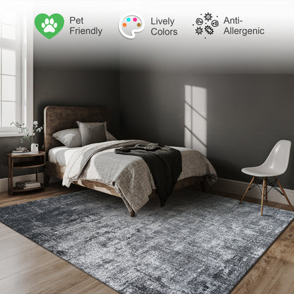 Eton Abstract Rug | Anthracite & Super Soft