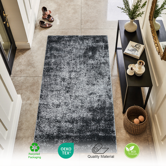 Eton Abstract Rug | Anthracite & Super Soft 60*110