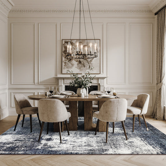 Marlow Abstract Rug | Blue & Super Soft