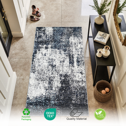 Marlow Abstract Rug | Blue & Super Soft 60*110
