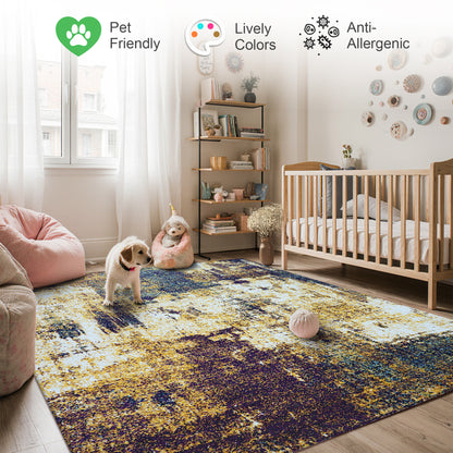 Marlow Abstract Rug | Yellow & Super Soft