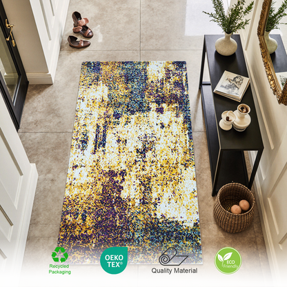 Marlow Abstract Rug | Yellow & Super Soft 60*110