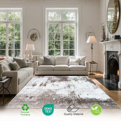 Marlow Abstract Rug | Brown & Super Soft