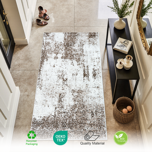 Marlow Abstract Rug | Brown & Super Soft 60*110