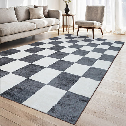 Plaid Rug | Grey & Super Soft
