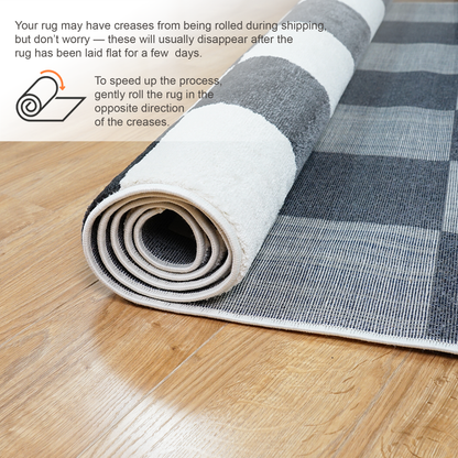 Plaid Rug | Grey & Super Soft