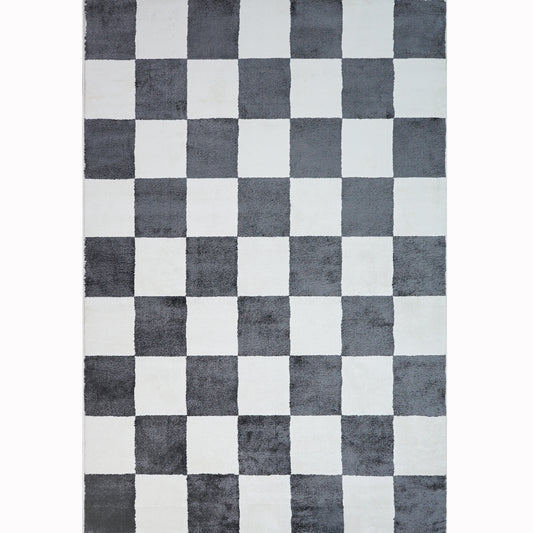 Plaid Rug | Grey & Super Soft