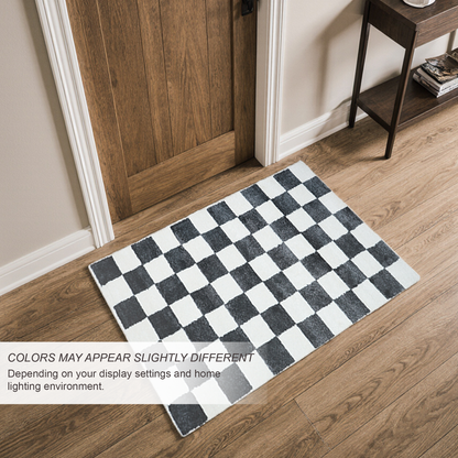 Plaid Rug | Grey & Super Soft 60*110