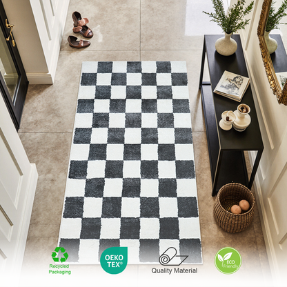 Plaid Rug | Grey & Super Soft 60*110