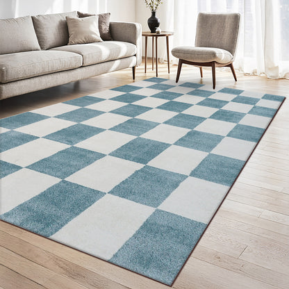 Plaid Rug | Turquoise & Super Soft