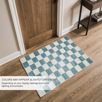 Plaid Rug | Turquoise & Super Soft 60*110