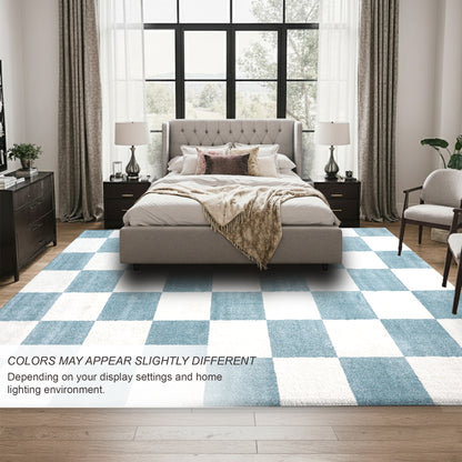 Plaid Rug | Turquoise & Super Soft