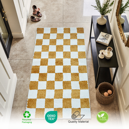 Plaid Rug | Gold & Super Soft 60*110