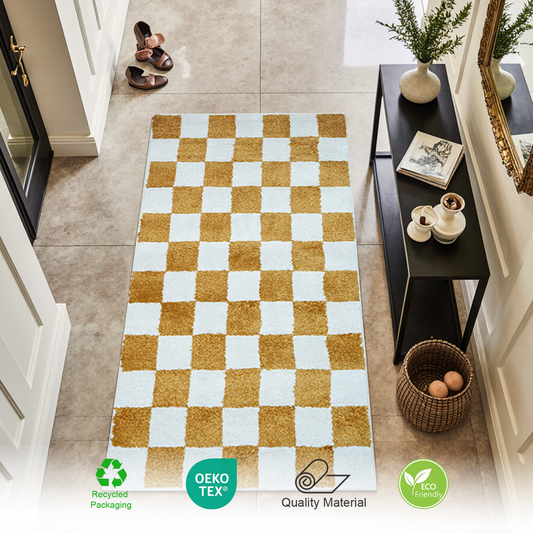 Plaid Rug | Gold & Super Soft 60*110