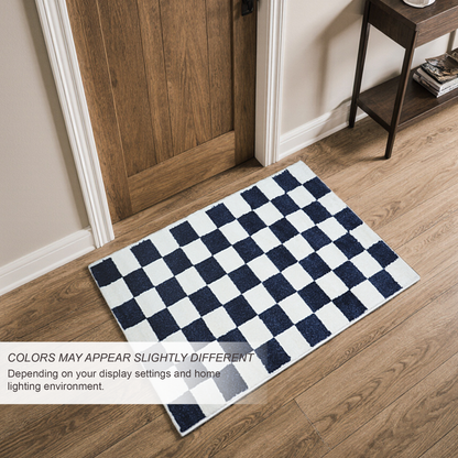 Plaid Rug | D.Blue & Super Soft