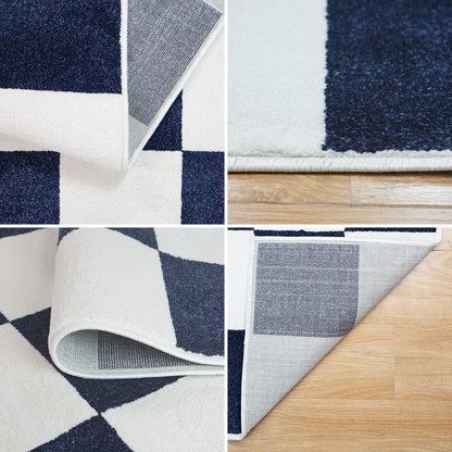 Plaid Rug | D.Blue & Super Soft