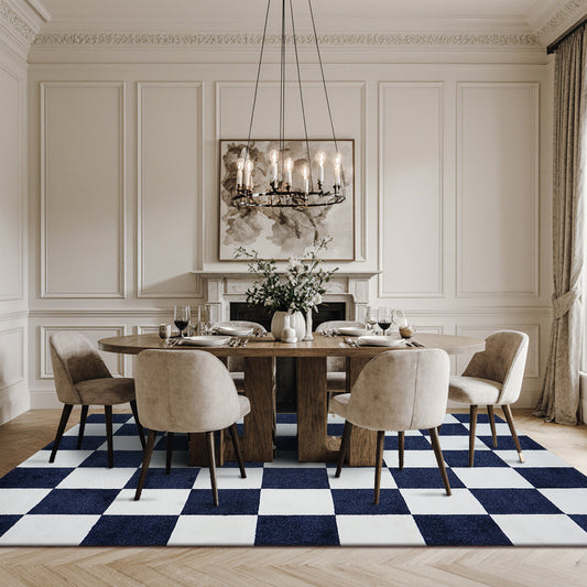 Plaid Rug | D.Blue & Super Soft